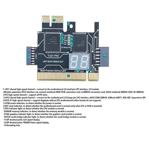 TL631 Pro Motherboard Diagnostic Analyzer Tester Cards For PCI Mini PCI-E Laptop - 第 1/7 張圖片
