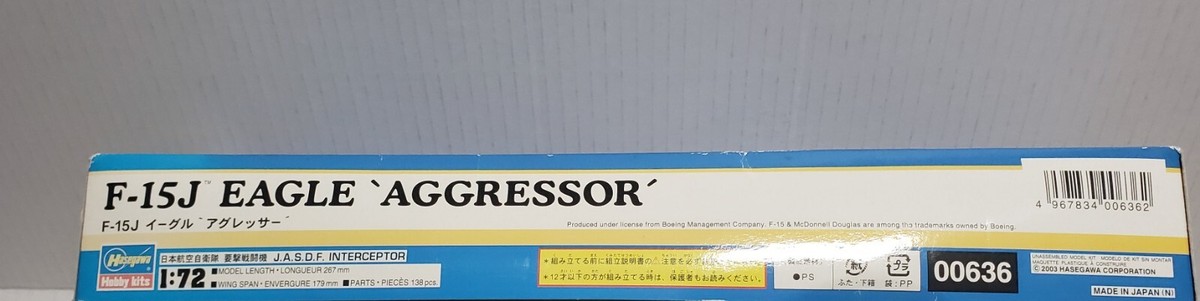Hasegawa F-15j Eagle Aggressor Ltd Edition 1/72 Model Kit P Hasegawa F-15j Eagle Aggressor Ltd Edition 1/72 Model Kit P