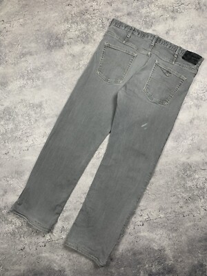 Vintage Armani Jeans Y2K Grau Jeans Herren Avantgarde Logo Hype Regular Fit AJ