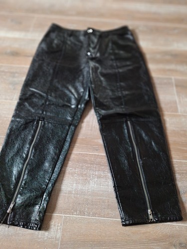 WEEKDAY 40 schwarz Hose Biker Viskose Polyester Damen Reißverschlüsse silber - Bild 3 von 14