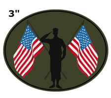 U.S. Soldier and American Flag - Car Truck Window Bumper Graphic Sticker Decal