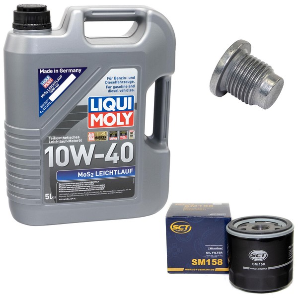 MotoröL ÖLfilter SM158 10W40 5Liter + ÖLablassschraube FüR Dacia Sandero Logan-image