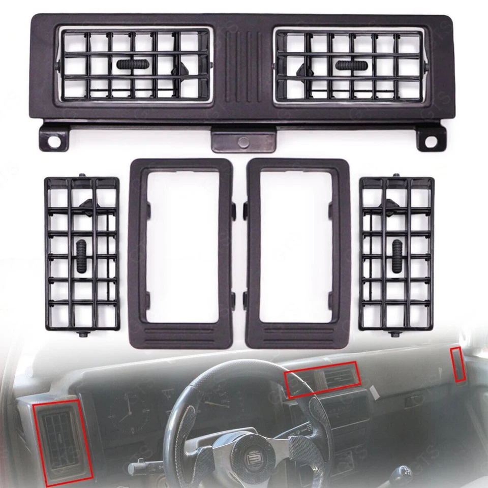 7 Pcs. Black Air Heater Vent Ventilator Grille Frame For Nissan D21 Big-M 1992 Foto 3 de 4