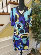 Sangria Size  4 Faux Wrap Dress Flair Sleeves