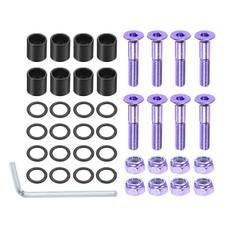 0.98" Skateboard Hardware Kit Mounting Screws Nuts Washers Bearings Purple Black