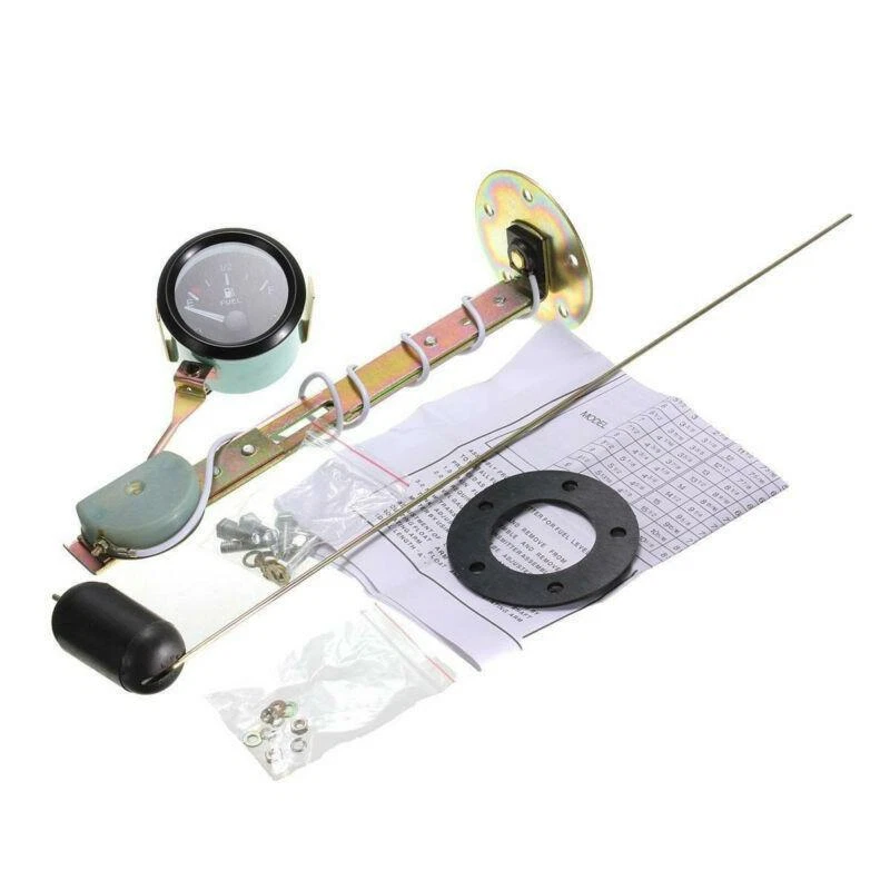 Mini 2"52mm Negro Redondo Coche Camión Nivel de Combustible LED Medidor Medidor E-1/2-F Puntero Kit Foto 3 de 4