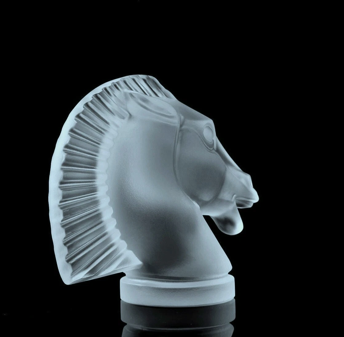 Art Decò Vetro Cavallo Auto Mascotte Longchamp Scultura 1930 H.Hoffmann di Lalique