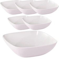 6 Schüsseln 15cm Schalen Melamin weiß für Camping Gastro Müslischale Salatschale