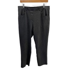 Quince Ultra-Stretch Ponte Straight Leg 4-Pocket Pants Charcoal XL High Rise