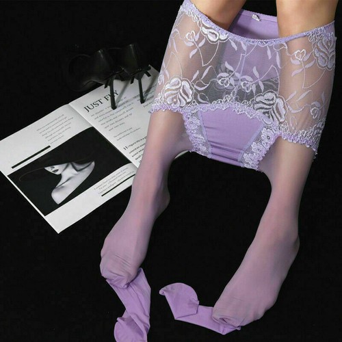 Collant donna USA taglie forti pizzo vita lucido lucido calze trasparenti regalo stretto - Foto 4 di 42