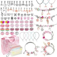 MäDchen Schmuck Bastelset Diy Armband Halskette Geschenkbox 80-Teilig