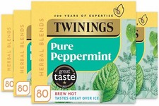 Twinings Pure Peppermint Flavoured Tea Bags - 320 Biodegradable Bags Multipack 4 0.08 per strip