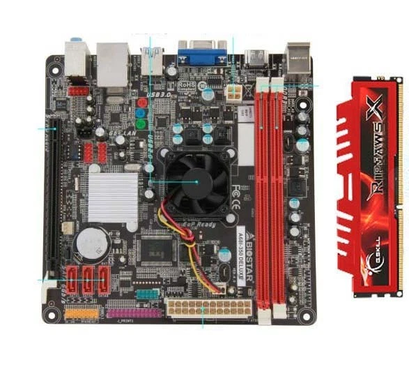 Biostar A68I-350 DELUXE Mini-ITX Motherboard with 8GB DDR3 Ram Combo