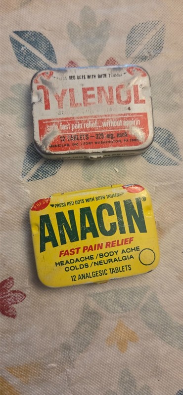 anacin and tylenol pill boxes 