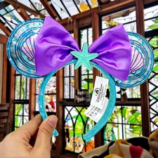 Disney Loungefly Headband Princess Stained Glass Little Mermaid Ariel Ear Gifts