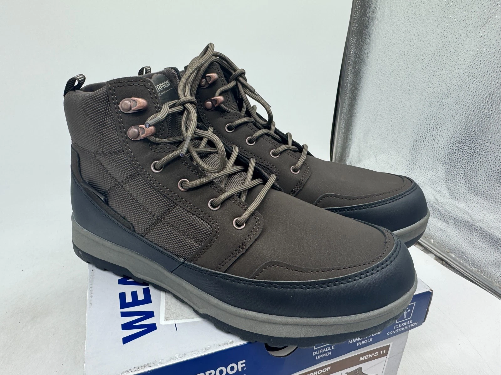 Weatherproof Jenkins Snow Boots Men's Brown Lace Up Lightweight Comfort - 11
Opens in a new window o