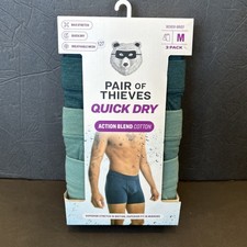 Pair of Thieves Men's Boxer Briefs 3-Pack Medium Quick Dry Action Blend New