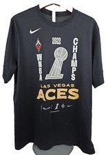 Las Vegas Aces 2022 WNBA Champs Black Nike S/S DriFit Tee Size XLarge Basketball