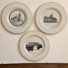 Vintage Woodmere Landmark Plates Nos. 10,11,12  Pittsburgh Set of 3, 10.5" Round