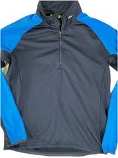 Kjus Shirt Mens Blue Pullover Fleece Zip Golf Performance Protection 50 Woodway