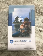 HP Sprocket Studio 4x6 Photo Paper with 108 Sheets 2 Cartridges New