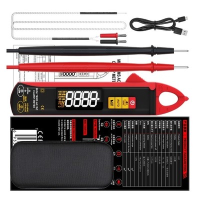True RMS Digital Clamp Meter 0-610V 100A Voltmeter Pliers Ammeter 6000 Counts