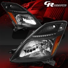 PAIR BLACK AMBER OE STYLE HID XENON HEADLIGHT LAMPS FOR 2006-2009 TOYOTA PRIUS