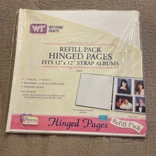 Westrim 12X12 Scrapbook Hinged Pages Strap Album, 10 Sheets Refill Pkg New