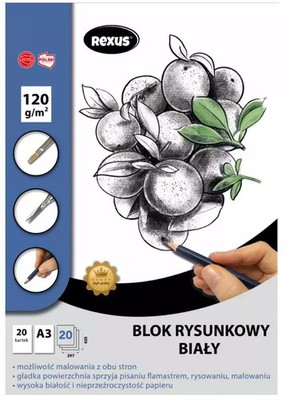 5901276105732 Blok rysunkowy A3/20K biały Premium Beniamin