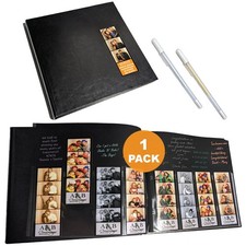  Photo Booth Album 1 count  Black Cover - 40 Black Pages  160 Slots for ...
