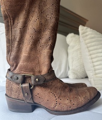 Corral Women s Soft Brown Leather Slouch Harness Western Cowgirl Rodeo Boots 7 M