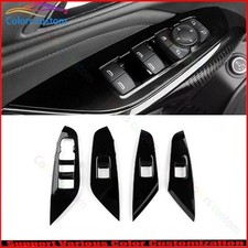 Interruptor de ventana de vidrio negro brillante para Chevrolet Trax 2023-2025 panel de bloqueo moldura 4*