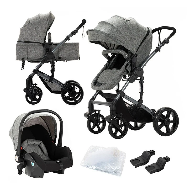 Baby Stroller Travel System 3-in-1 | Adjustable Pram + Car Seat Accessories Grey
Opens in a new wind