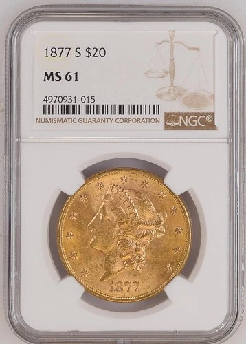 1877-S Liberty Double Eagle — photo from the most recent tracked eBay sale
