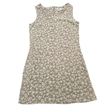 Old Navy Floral Shift Dress Women's Suxe 12 Taupe Brown Sleeveless Zipper Rayon