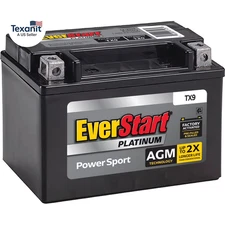 Platinum BOXED AGM Power Sport Battery, Group Size TX9 12 Volt, 120 CCA
