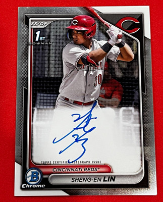 Topps 2024 1st Bowman Chrome Auto Sheng-En Lin Reds #CPA-SEL