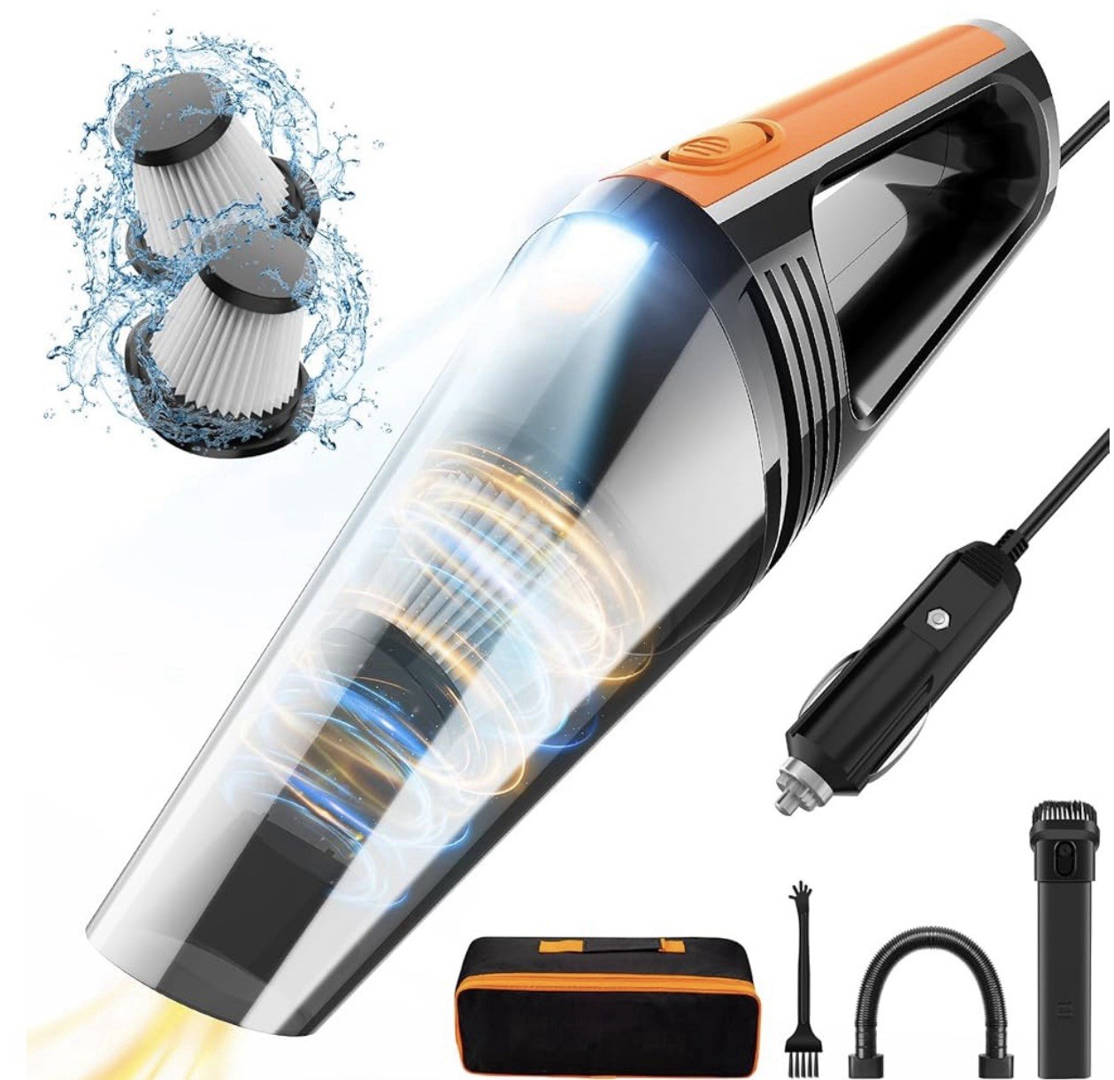 Portable Car Vacuum Cleaner with LED Light