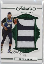 2019-20 Panini Flawless Patch Emerald 3/5 Seth Curry #P-SCU Patch 3d3