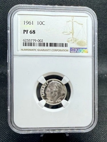 1961 90% Silver Proof Roosevelt Dime NGC PF68!