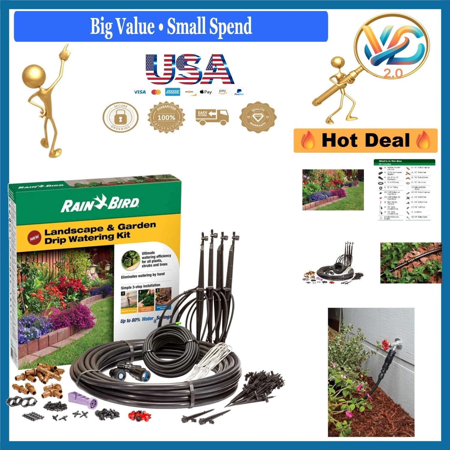 Rain Bird 108-Piece Drip Irrigation Garden & Landscape Watering Kit
Opens in a new window or tab