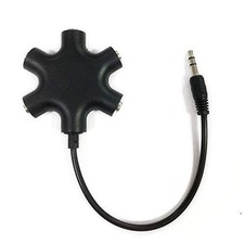 5-Way Multi Headphone Audio Splitter Connector Headphone, 3.5mm Audio Stereo ...