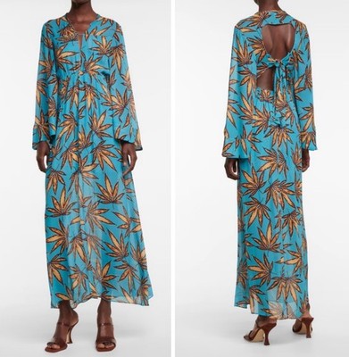 Dorothee Schumacher Translucent Leaves Teal Dress NEW