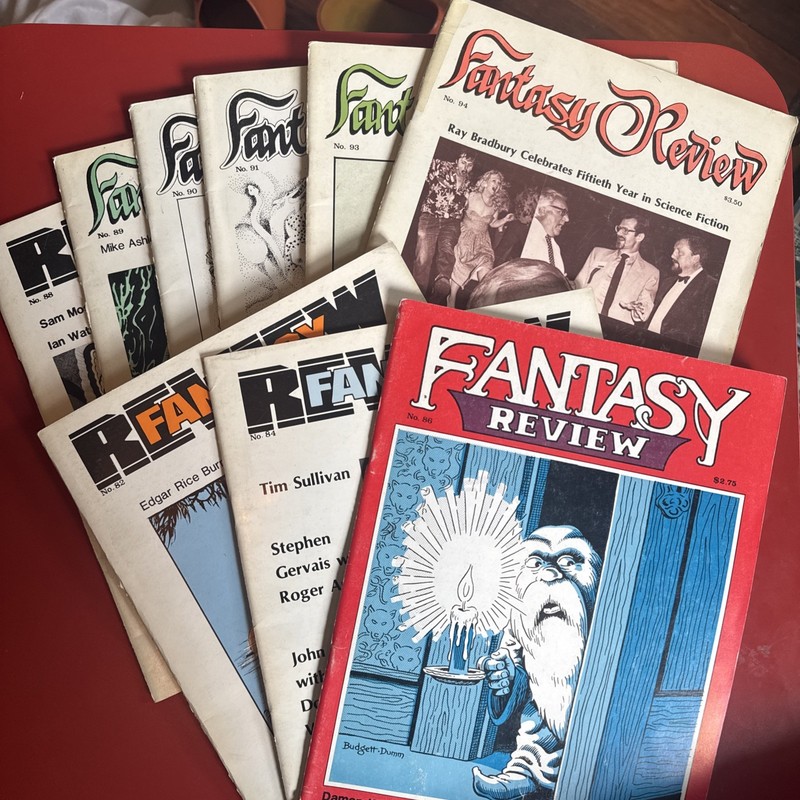 Vintage 1980s Lot of 9 Fantasy Review Sci Fi Magazines Ray Bradbury - See Pics! 