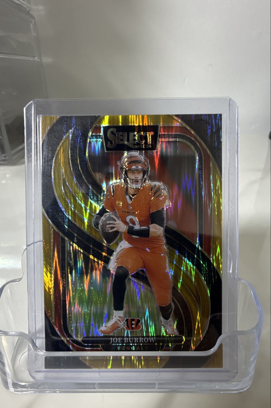 2024 Panini Select - Premier Level Joe Burrow #127 Gold Shock Prizm /10
