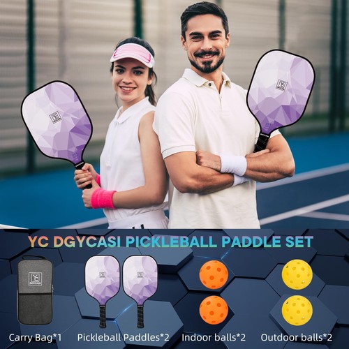 Pickleball Set of 2, USAPA Approved, Fiberglass Lightweight Paddles, 2 Pack, ... - Picture 6 of 7