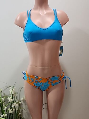 Nwt Cupshe Womens Two Pieces Bikini Size S Multicolor With Blue Floral Design