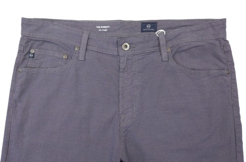 Pantalones ajustados AG Adriano Goldschmied para hombre 36 x 32 Everett pata de gallo nuevos con etiquetas $198 - Imagen 2 de 12