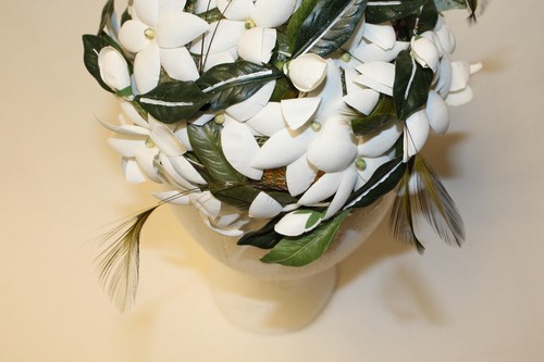 VTG 1960’s MARSHALL FIELD & COMPANY FLORAL & FEATHER WOMANS HAT GREEN VELVET TR - Picture 9 of 13
