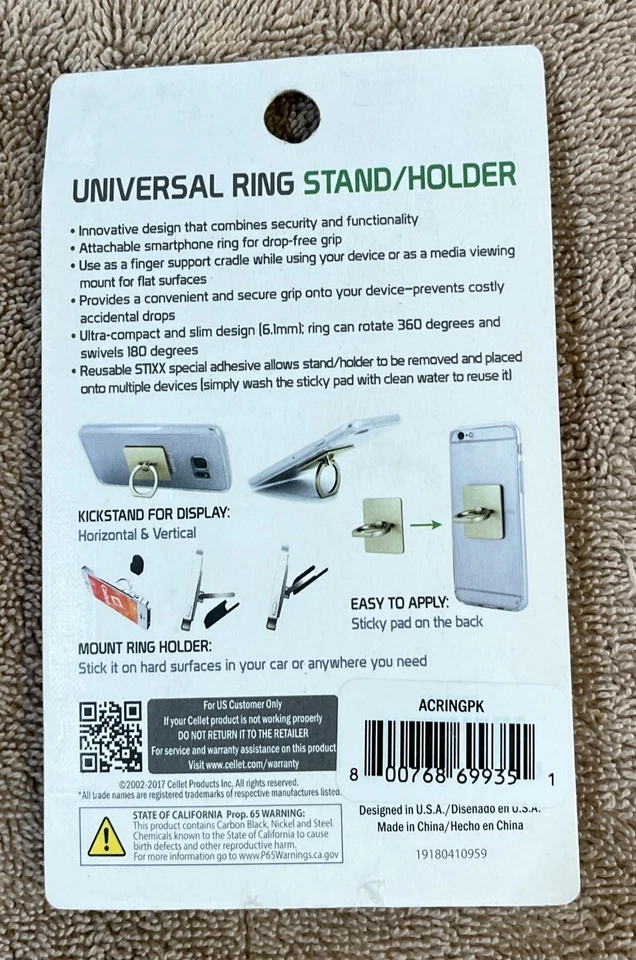 Cellet Universal Ring Stand/Holder and Adhesive Mount - Pink - Image 3 of 3